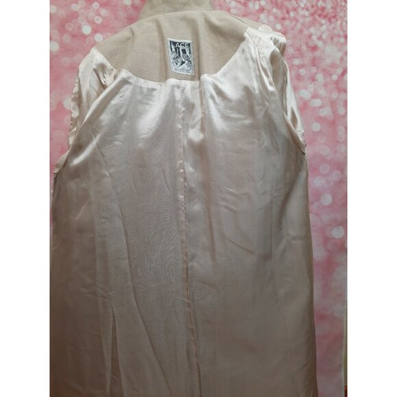 Vintage Fairy Boho Romantic Jacket Long Coat Womens M Beige Tree Floral Artsy - Picture 9 of 13